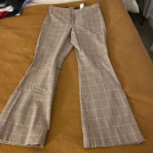 NWT size 4 Banana republic Sloan flare brown plaid trousers